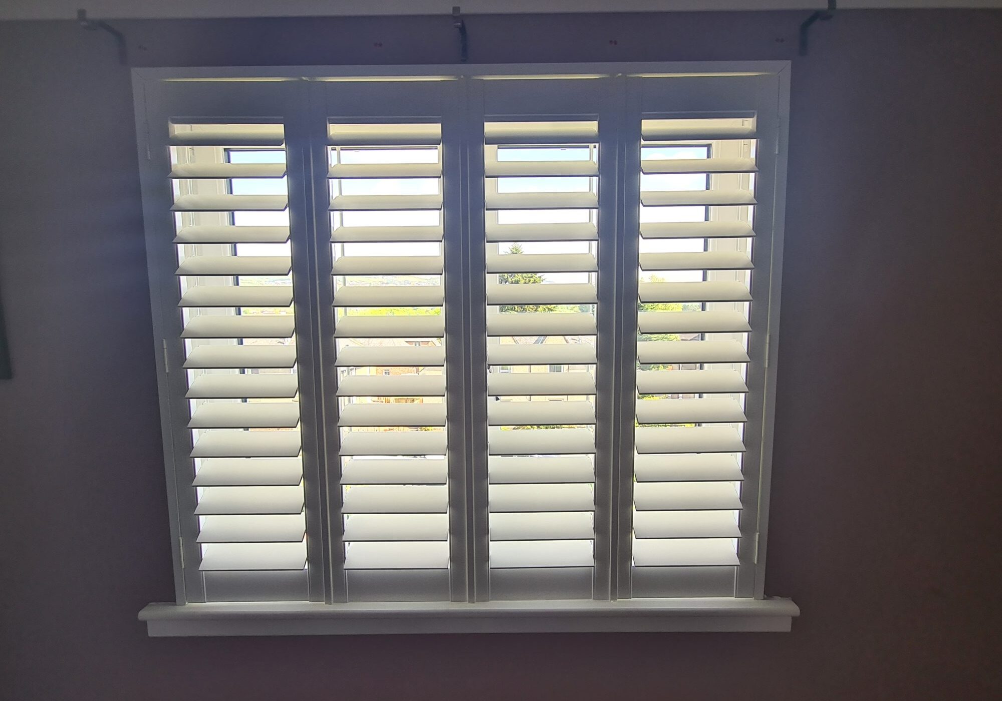 Small window plantation shutters