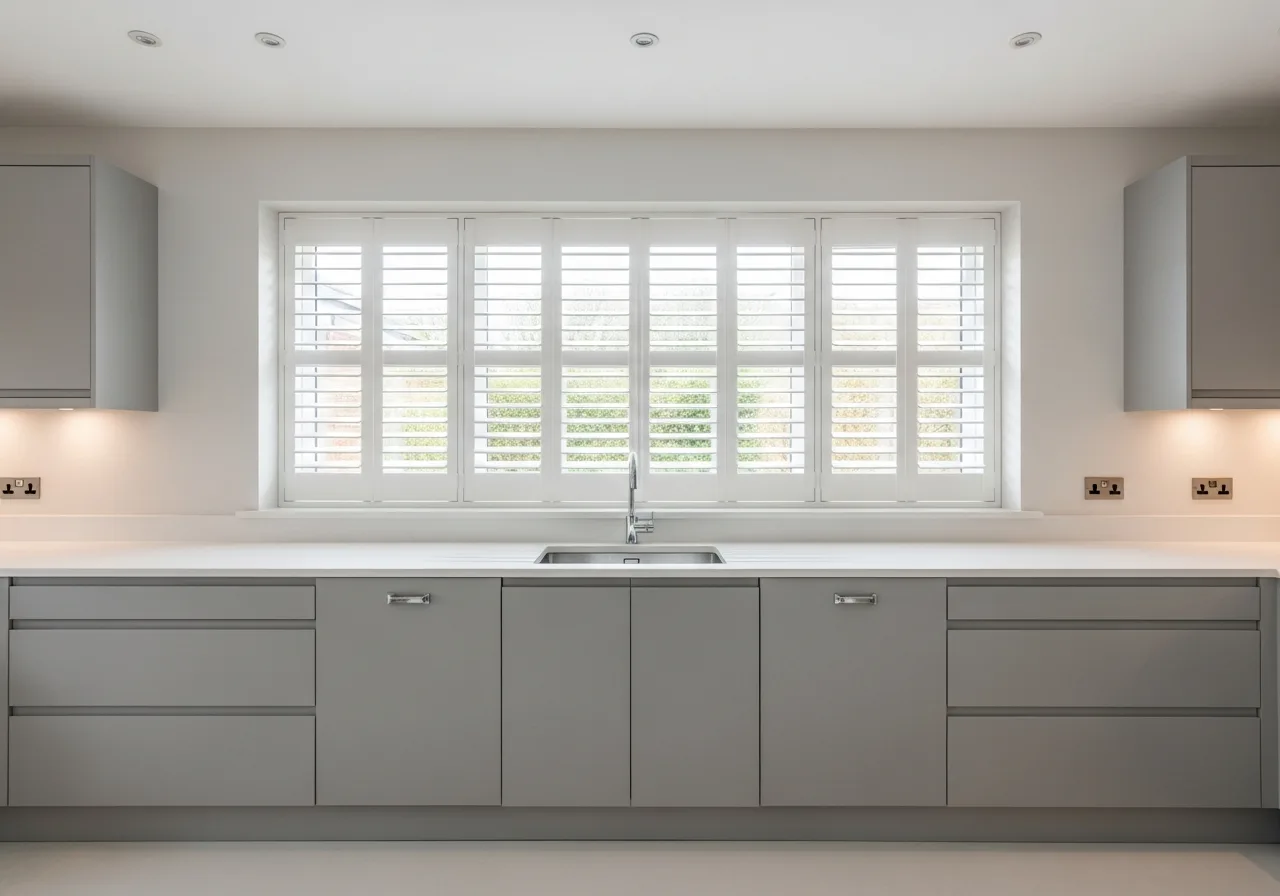 Kitchen plantation shutters