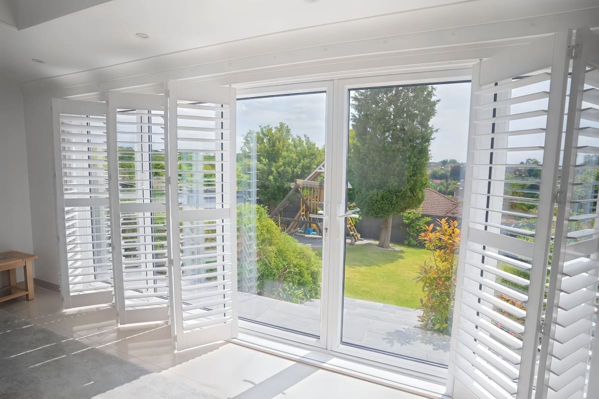 Tracked Bifold plantation shutters